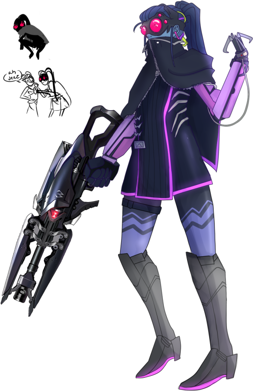 Overwatch Widowmaker Concept Art (514x810), Png Download