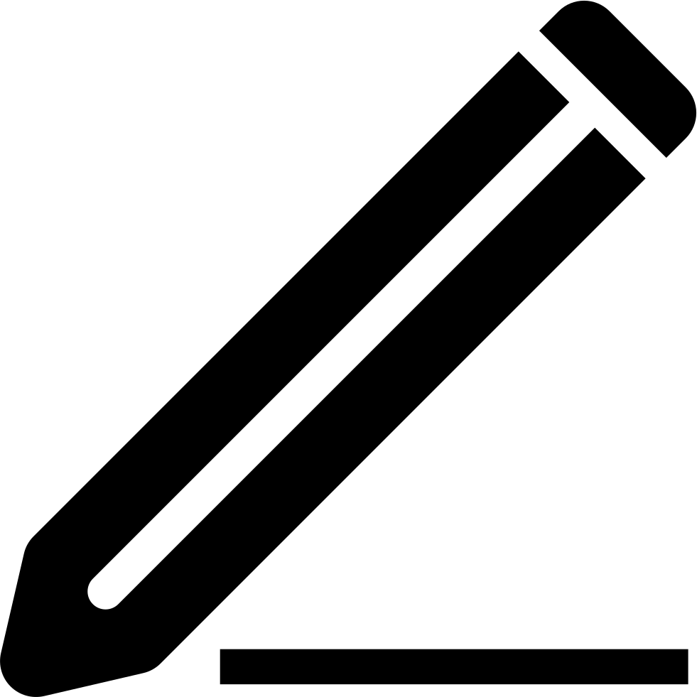 Pencil Tool Symbol In Diagonal Position For Interface - Stift Symbol (981x981), Png Download