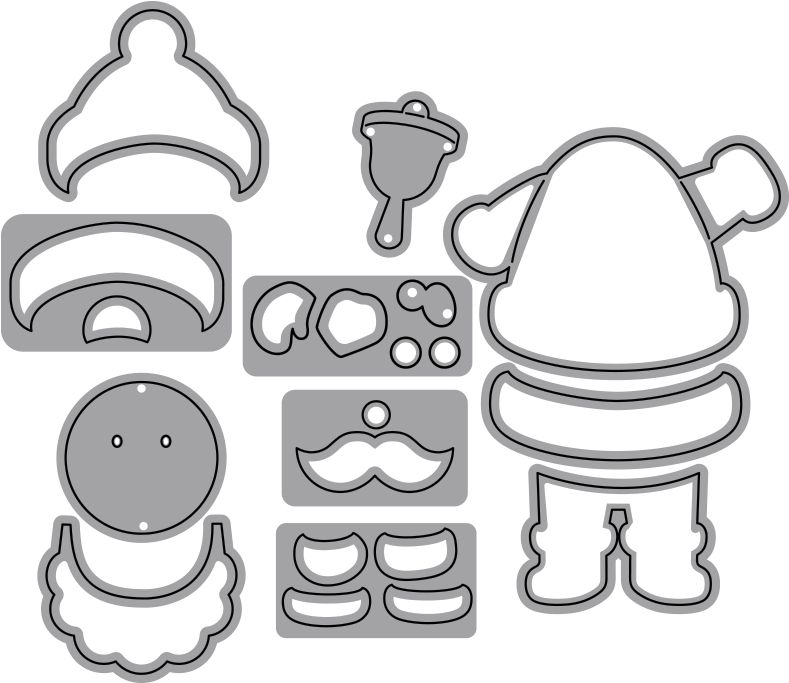 Santa Claus - Elizabeth Craft Santa Dies (800x800), Png Download