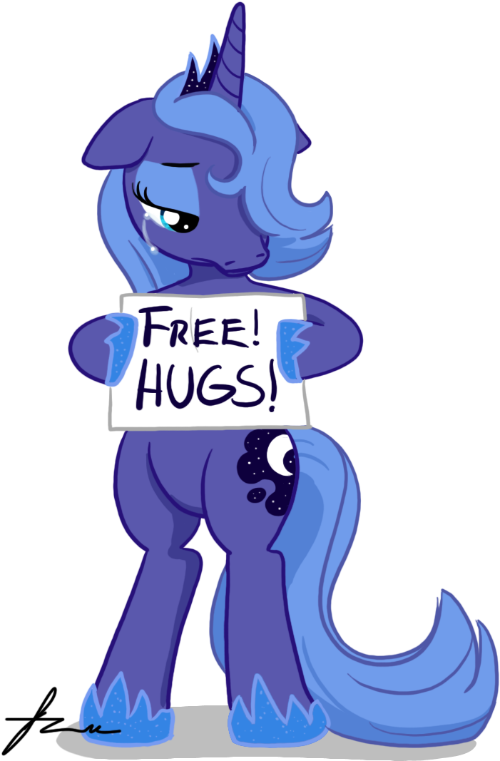 Furboz, Bipedal, Crying, Free Hugs, Hoof Shoes, Hug, - Princess Luna Funny Meme (743x1106), Png Download