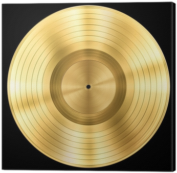 Gold Record Music Disc Award Isolated On Black Canvas - Golden Record Free Vectors (400x400), Png Download