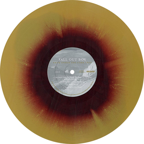Hot Topic Exclusive Gold W/ Maroon Swirl Vinyl Limited - Phonograph Record (500x500), Png Download