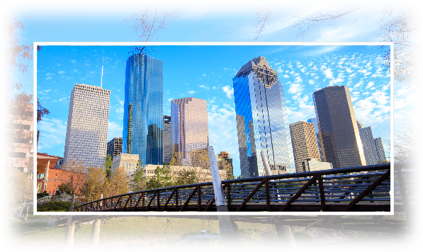 Houston Skyline - Houston (597x356), Png Download