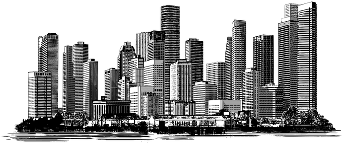 Houston Skyline - Drawing (800x800), Png Download