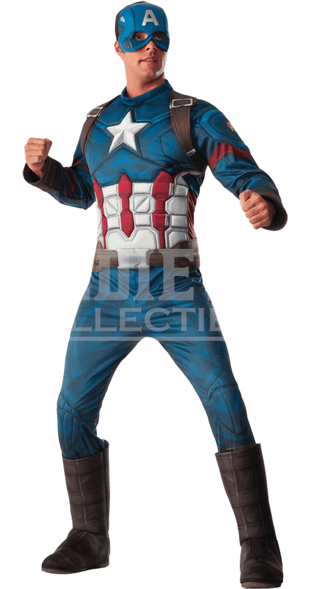 Adult Civil War Deluxe Captain America Costume - Captain America Costume Adult (850x850), Png Download