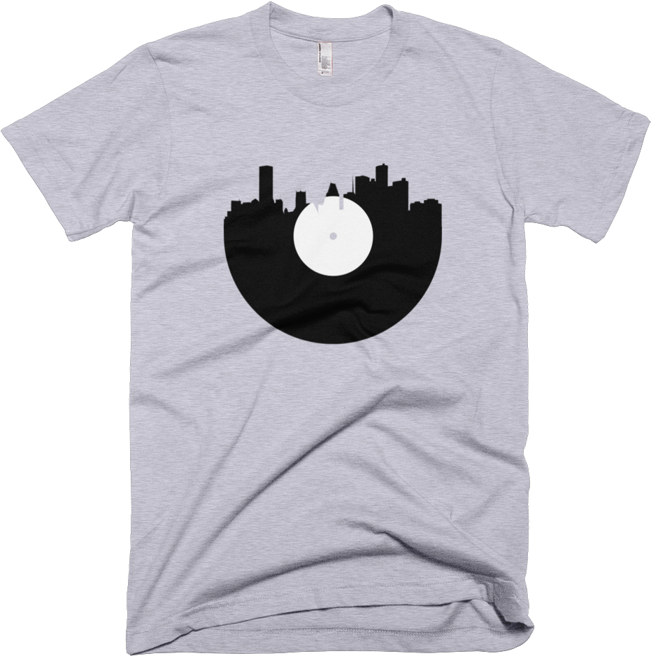 City Skyline Music Record Design T-shirt - Ross Geller T Shirt (1000x1000), Png Download