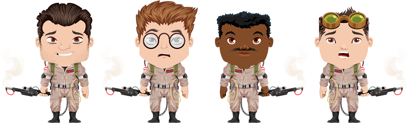 Ghostbusters / Ghostbusters Ii - Ghostbuster Cartoon Png (1400x460), Png Download