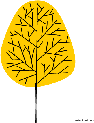Yellow Tree Free Clip Art - Clip Art (450x450), Png Download