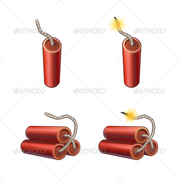 Cartoon Dynamite Sticks - Free 2d Dynamite Sprite (590x600), Png Download