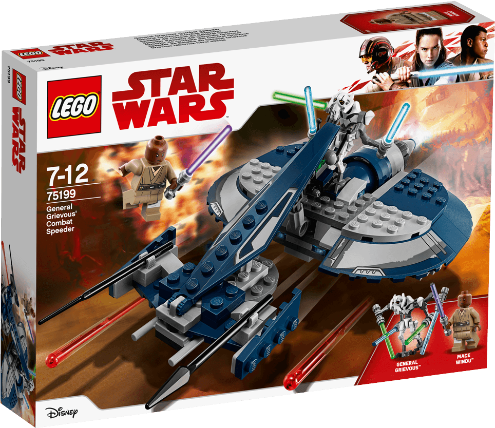 Lego Star Wars General Grievous' Combat Speeder - Lego Star Wars 75199 (1488x838), Png Download