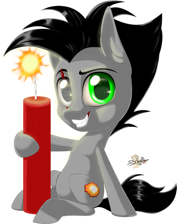 Unisoleil, Chibi, Dynamite, Earth Pony, Explosives, - Artist (651x800), Png Download