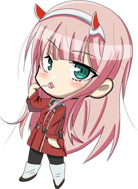 Fan Artchibi Zero Two - Darling In The Franxx 02 Chibi (495x660), Png Download