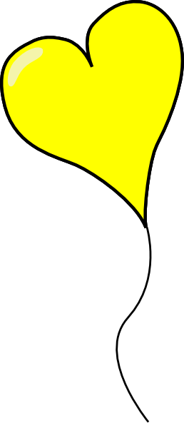 How To Set Use Yellow Heart Balloon Clipart (258x593), Png Download