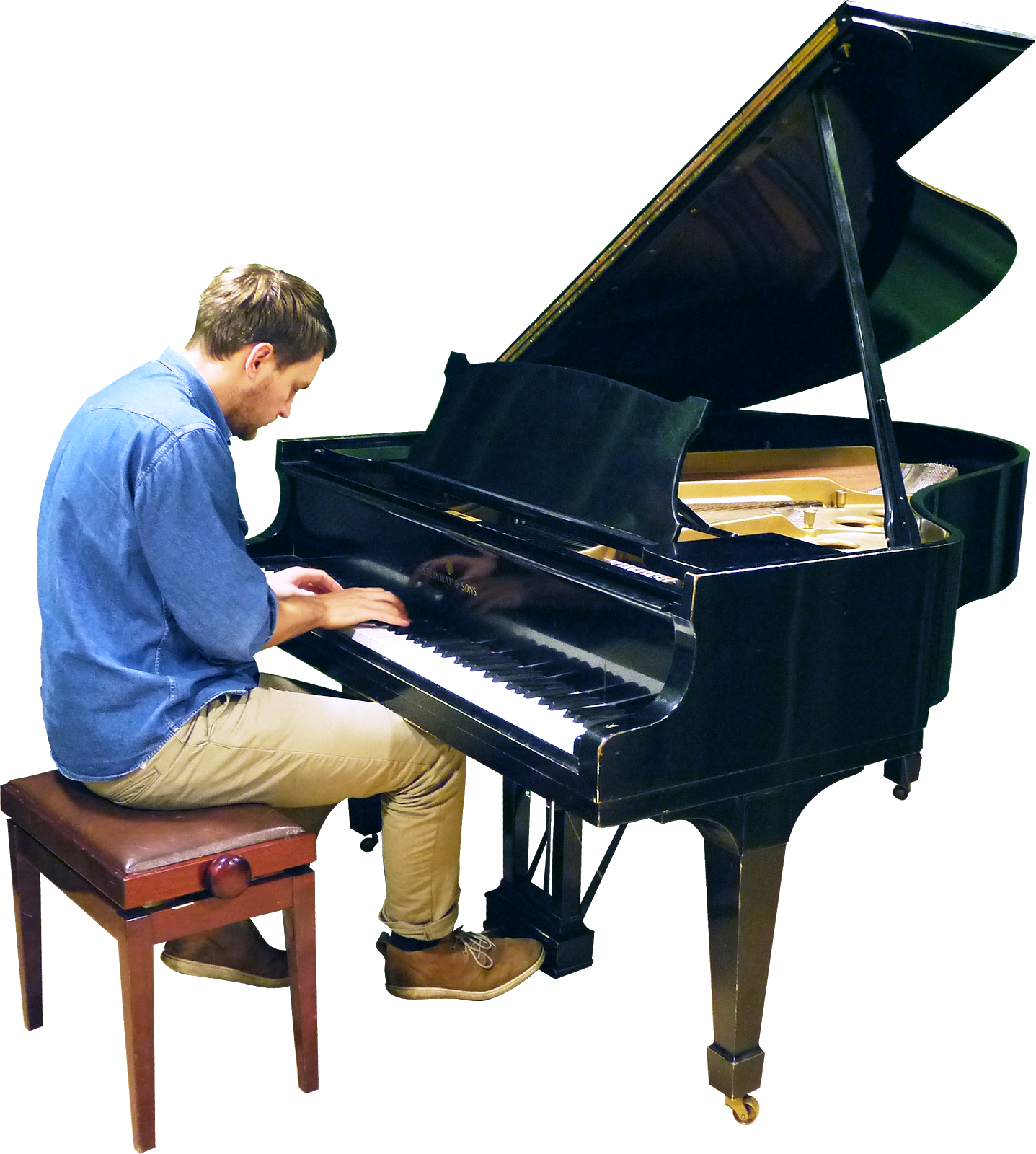 Free Png Playing Grand Piano Png Images Transparent - Man Playing Piano Png (480x535), Png Download