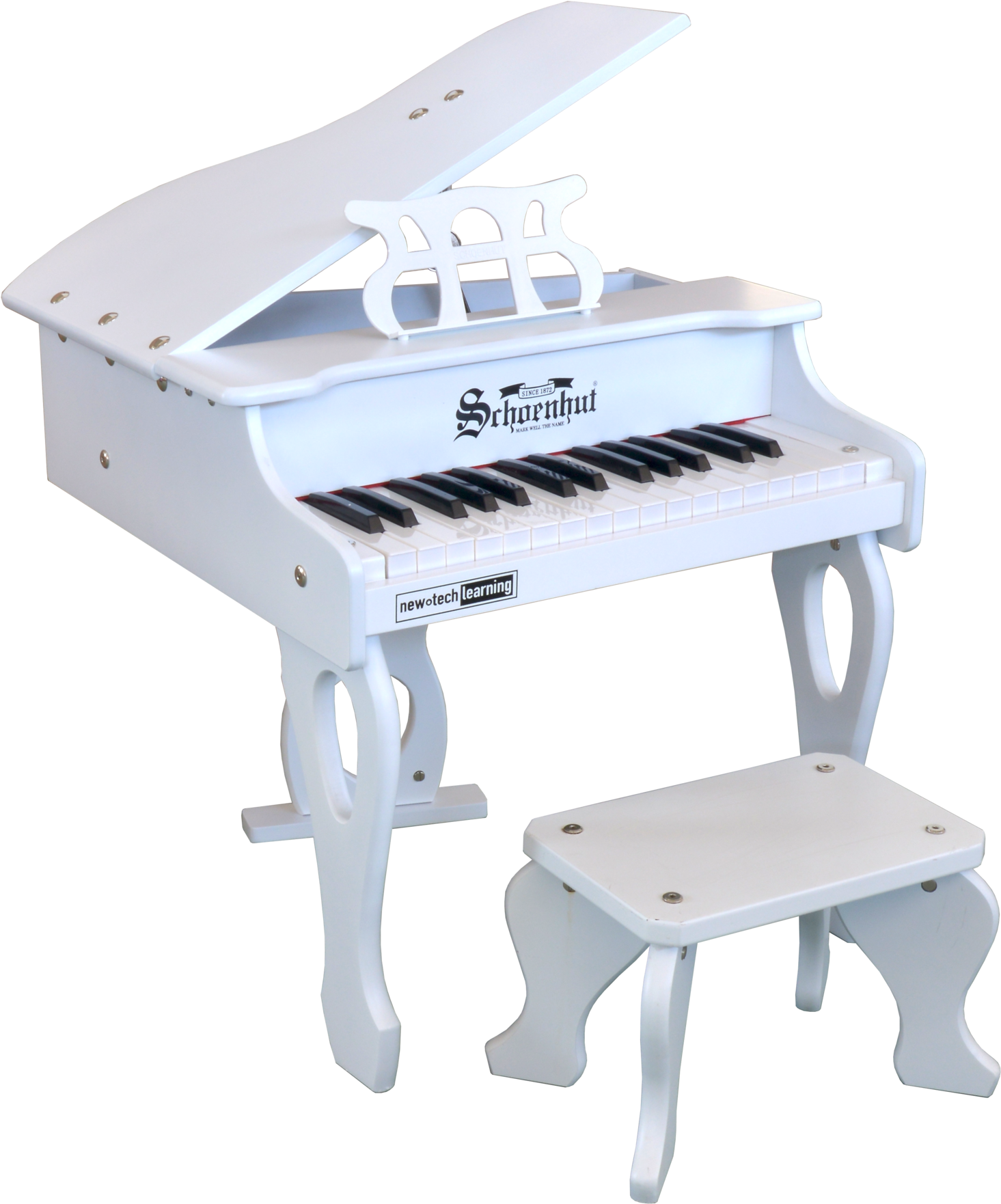 Schoenhut 30 Key Digital Baby Grand Piano White - Schoenhut Grand Piano White (1600x1894), Png Download