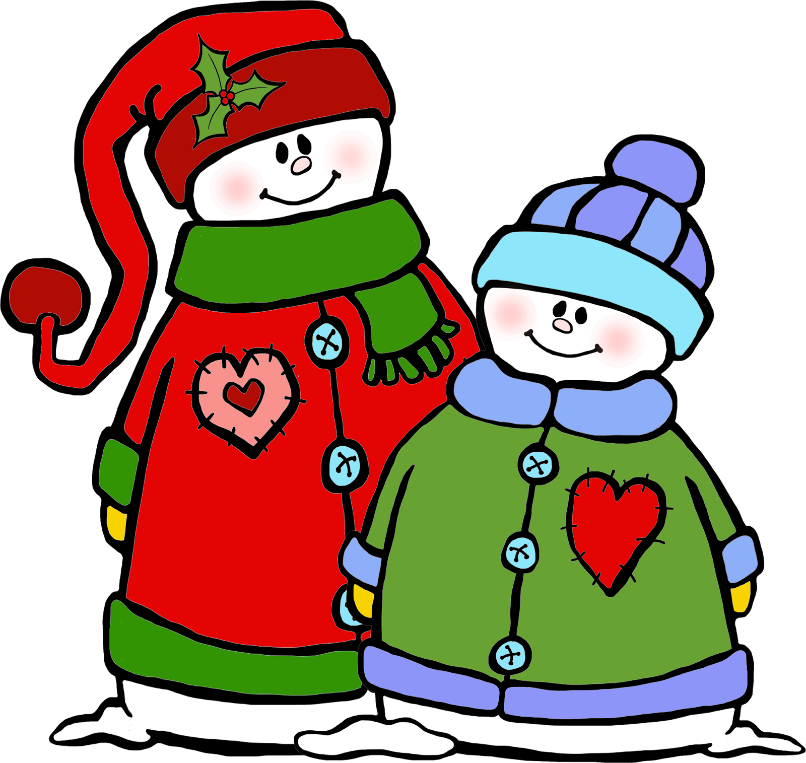 Whimsy Workshop Teaching - Two Snowman Clip Art (1600x1515), Png Download