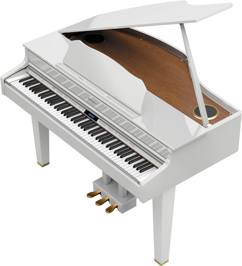 Roland Gp607 Digital Grand Piano - Roland Gp607 Digital Grand Piano, Polished White (1000x1330), Png Download