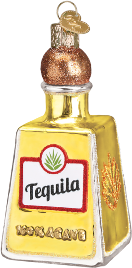 Tequila Bottle Ornament - Old World Christmas Just Married Fine White Limo Christmas (582x582), Png Download