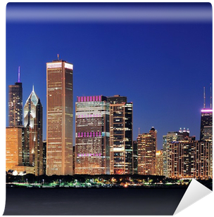 Chicago City Skyline At Dusk Photography By Eazl, Orange (400x400), Png Download