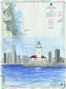 Click Here To Learn How To Commission A Chart Painting - Noaa Chicago Lake Front, Gary Harbor, 29 X 40, Waterproof (387x387), Png Download