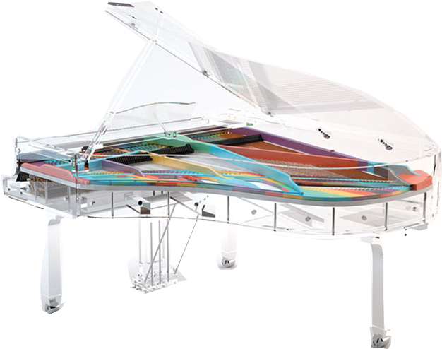 Piano Details - Grand Rainbow Piano (641x631), Png Download