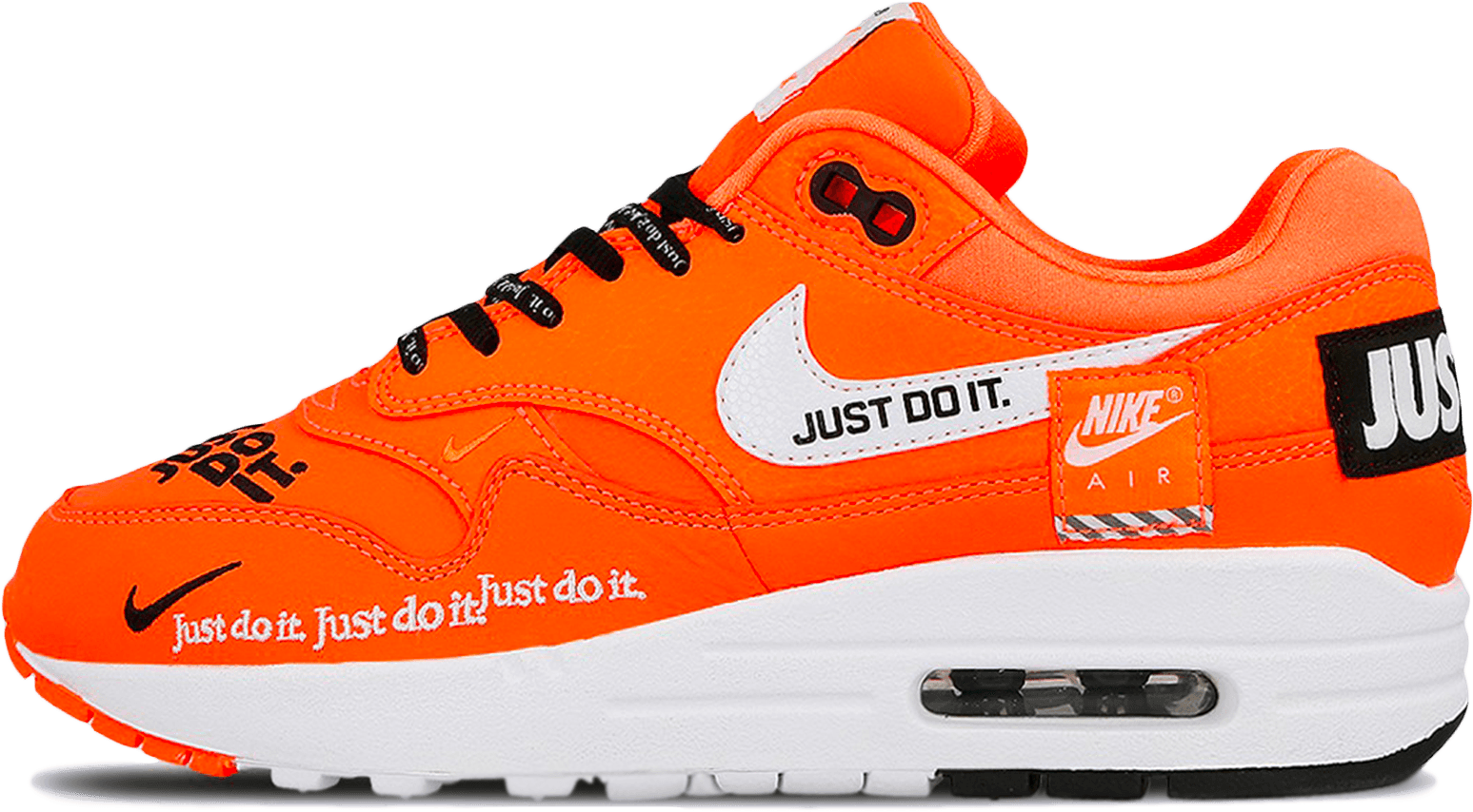 Air Max 1 Lux Just Do It W Total Orange / White / Black - Shoes Just Do It Air Max 1 (2000x2000), Png Download