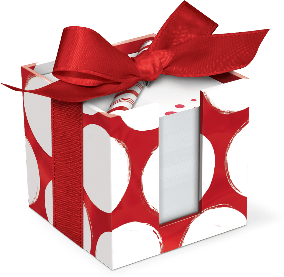 Red Bold Dot Memo Set With Pen - Lady Jayne Navy Sky Trees Memo Cube With Pen (1200x1200), Png Download