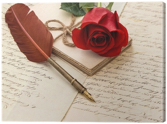 Red Rose Flower, Old Letters And Antique Feather Pen - Thanks For Special One (400x400), Png Download