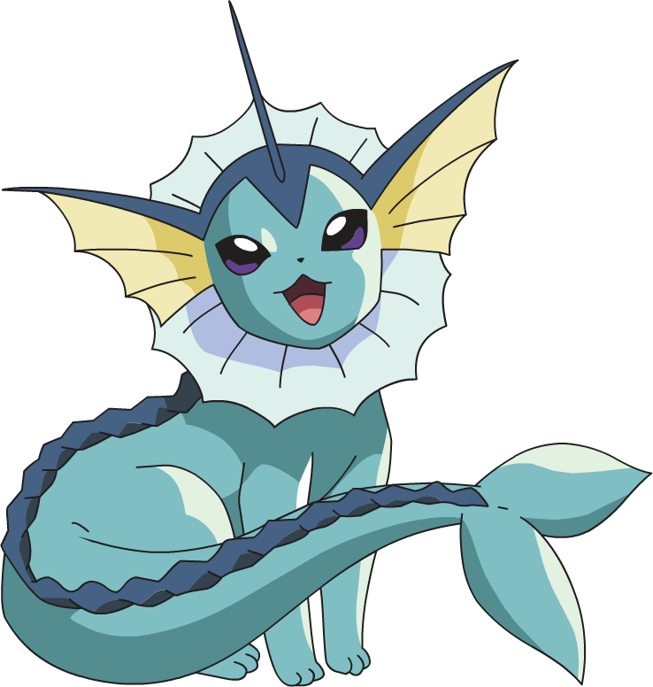 It Can Use A Diverse Moveset And Is Formidable In Battle - Pokemon Vaporeon (738x776), Png Download