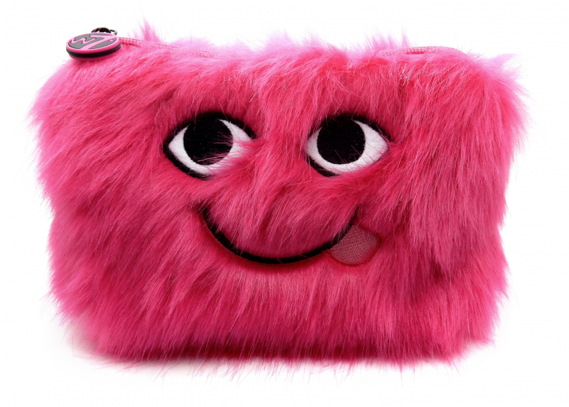 W7 Furry Emoji Cosmetics Bag Red - W7 Make-up/toilettas - Embroidered Furry Pink (800x800), Png Download