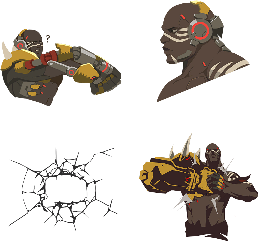 Zoom - Overwatch Doomfist Sprays (1024x1024), Png Download