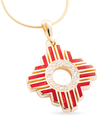 Coral Halo Zia Pendant - Pendant (500x500), Png Download
