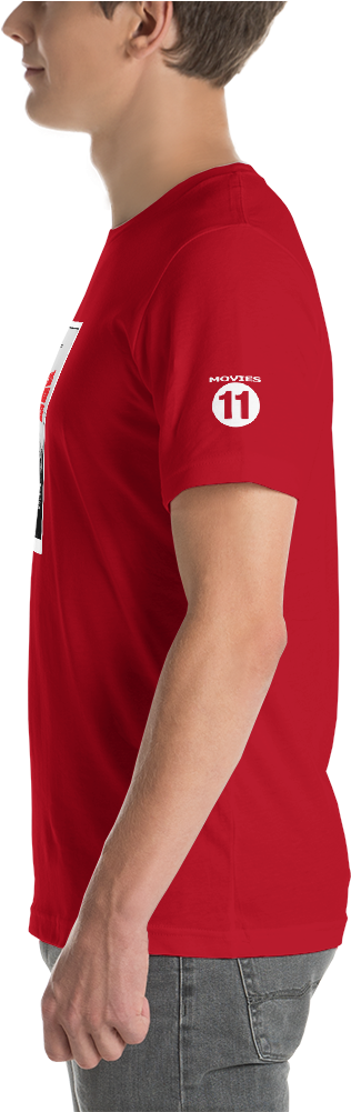 red t shirt side view