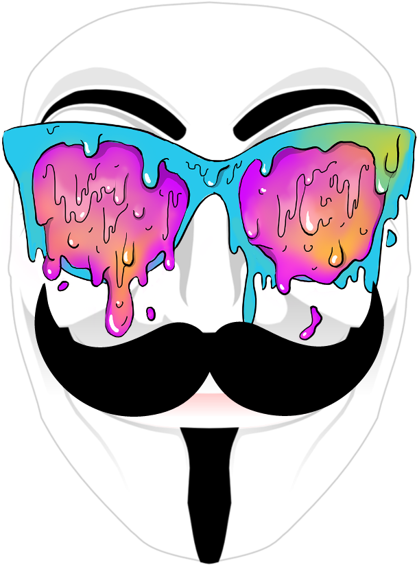 Colorful Colorsplash Popart Anonymous Mask Stickers - Pop Of Art Round Ornament (824x969), Png Download