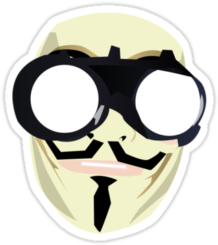 Anonymous Mask Png - Cartoon (375x360), Png Download