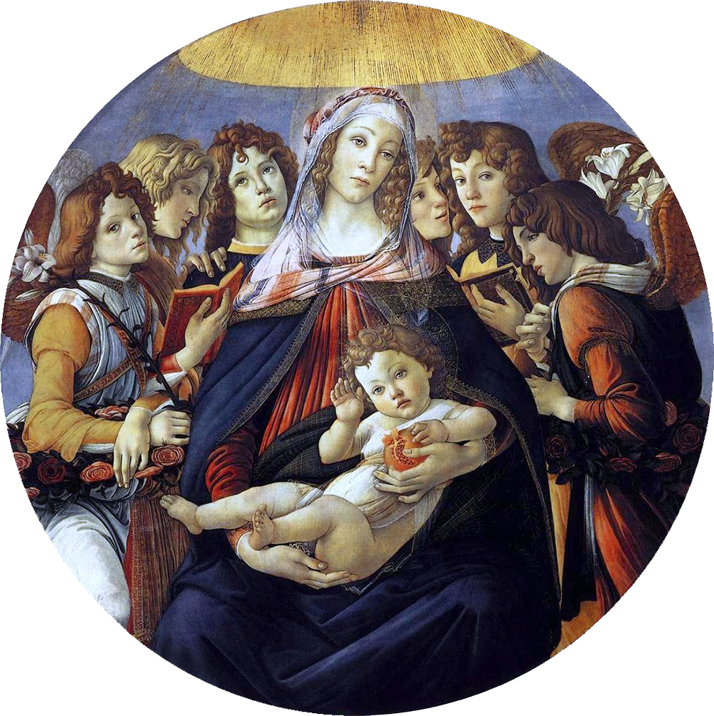 Madonna Of The Pomegranate By Sandro Botticelli - Botticelli Madonna Of The Pomegranate (1000x1003), Png Download