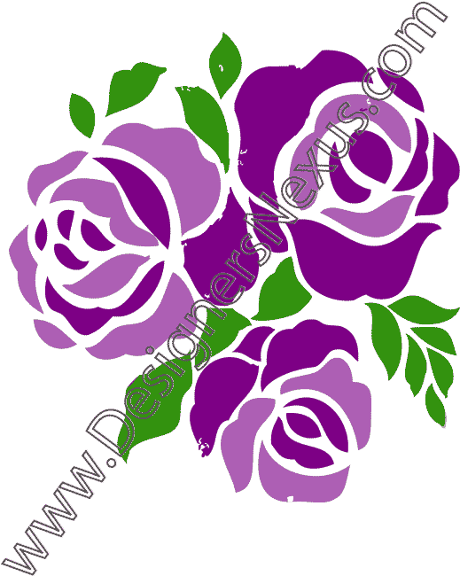 Purple Rose Clipart Three Rose - Purple Rose Vector Png (612x792), Png Download