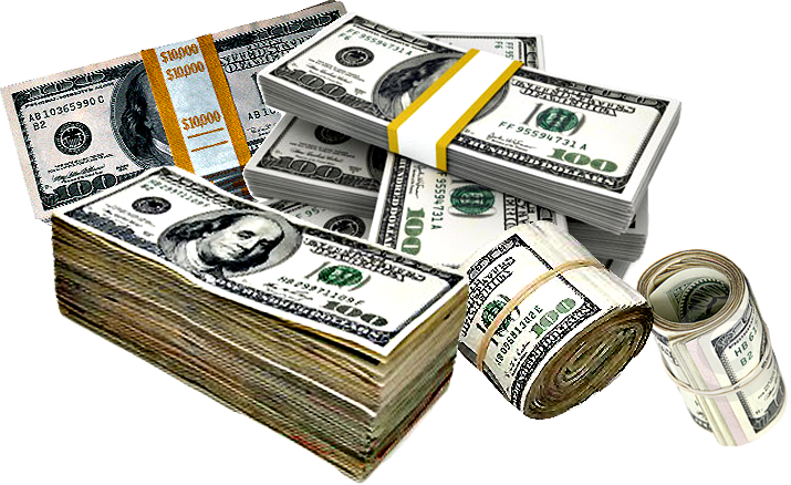 Rolls And Stacks Of Money - Stacks Of Money Png (715x438), Png Download