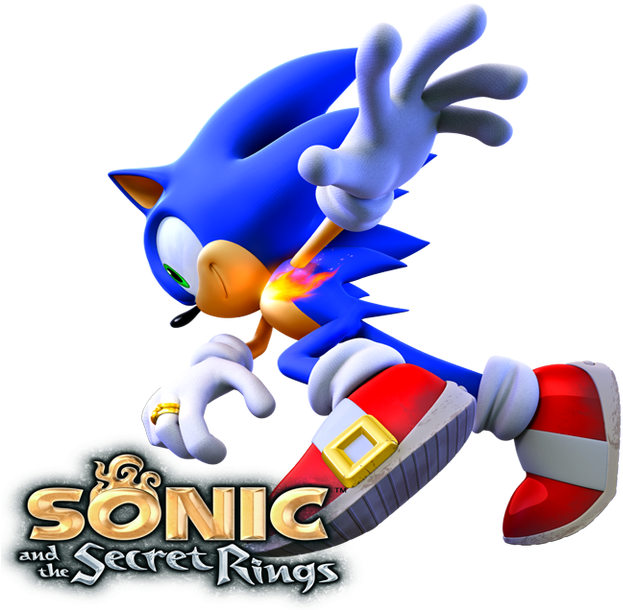 Sonic And The Secret Rings [wii Game] (636x616), Png Download