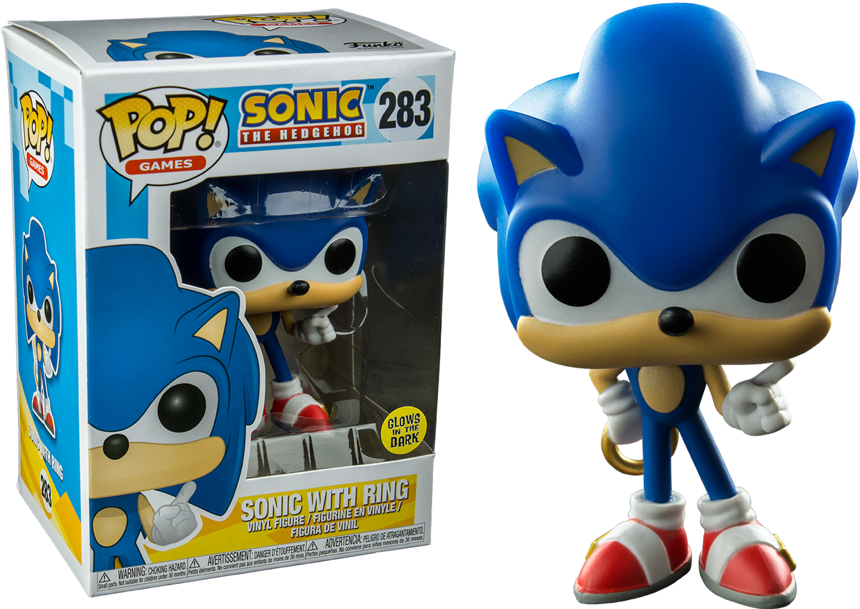Sonic Funko Pop Sonic With Ring - Sonic Glow In The Dark Pop (480x345), Png Download