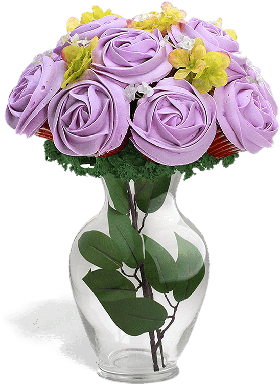Mother Mia - Cupcake Bouquet In A Vase (638x800), Png Download