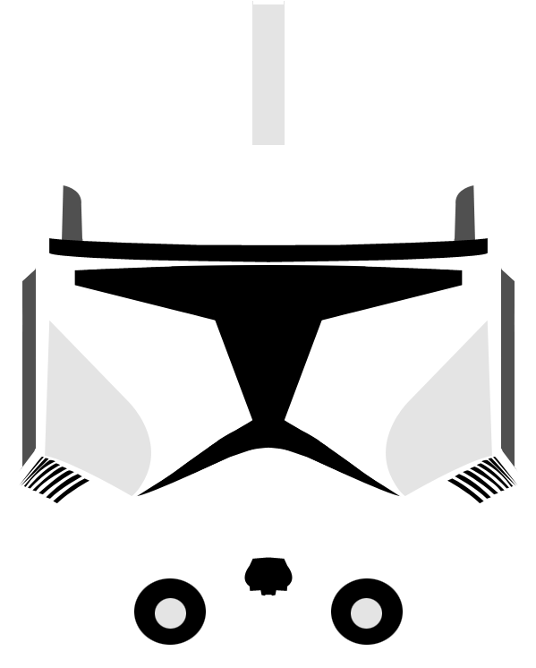 Clone Trooper Helmet Png Picture Library - Clone Trooper Helmet Black And White (624x782), Png Download