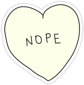 "nope Heart" Stickers By Laurenschroer - Heart (375x360), Png Download