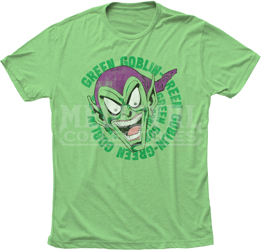 Green Goblin Laughing T-shirt - Green Goblin Marvel T Shirt (850x850), Png Download