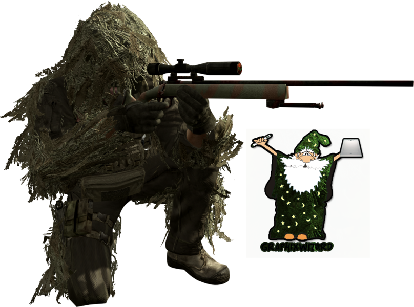 Call Of Duty Sniper - Ghillie Suit Sniper Cod (808x600), Png Download