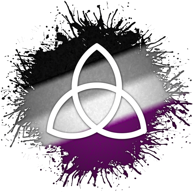 Triquetra Symbol Silhouetted Out Of Asexual Flag Paint - Bear Pride Atheist Square Sticker 3" X 3" (800x800), Png Download