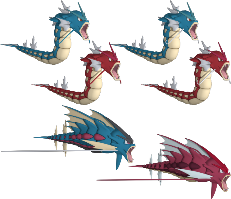 Download Zip Archive - Gyarados Model (750x650), Png Download