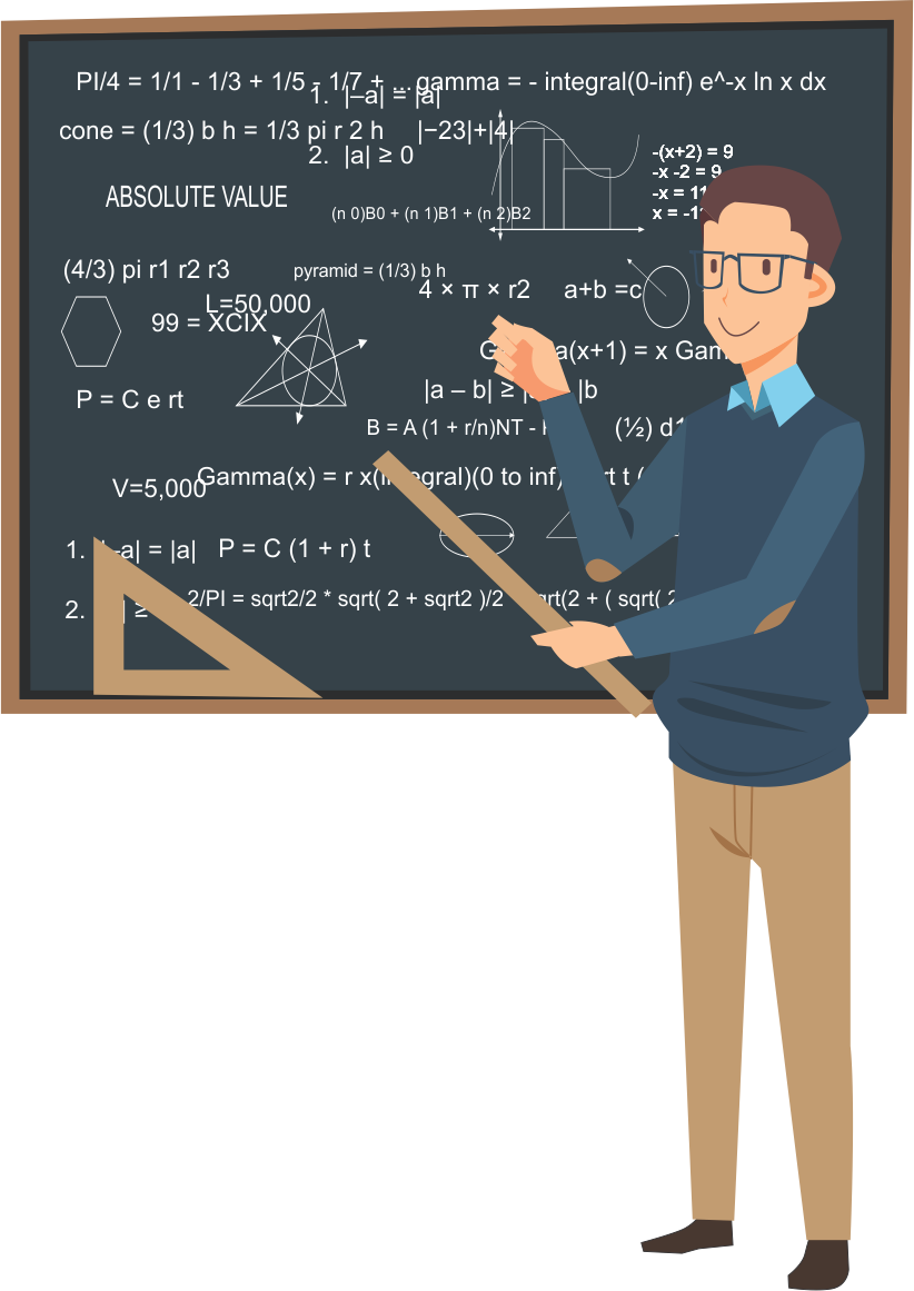 Maths Teacher Blackboard Vector - Teacher (822x1161), Png Download