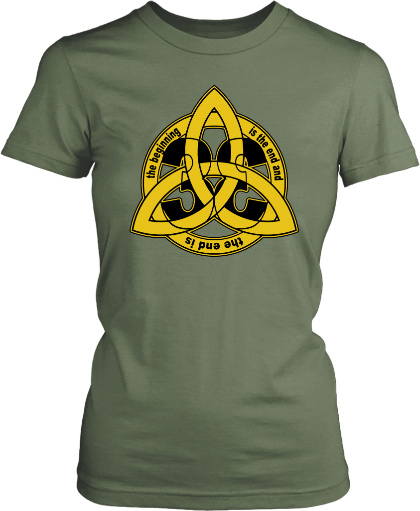 Triquetra Knot The Begining Is The End And The End - Stand With Rex (ladies) - Ladies Classic Tee / Charcoal (1024x1024), Png Download