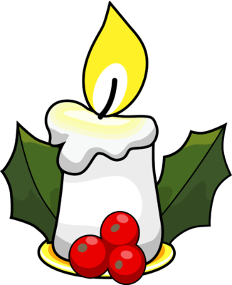 Christmas Holly Clipart To Print Out - Christmas Candle Clip Art (326x400), Png Download